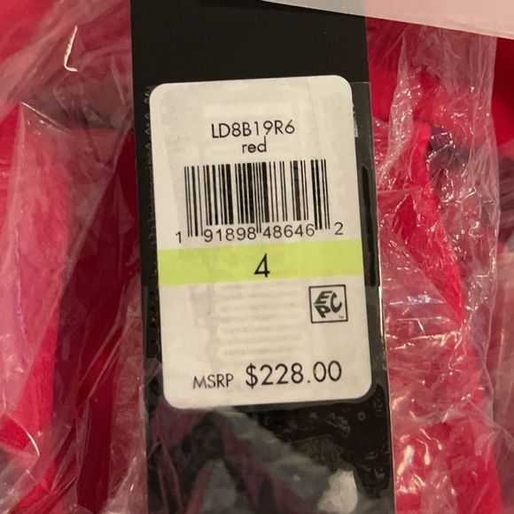 Karl Lagerfeld red gown with peplum and rosette - Picture 11 of 12